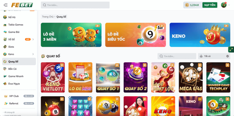 Game quay số siêu hấp dẫn tại Febet