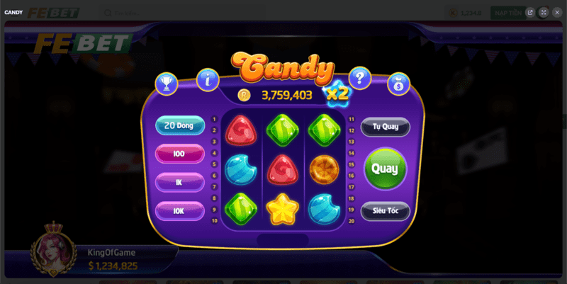 Slot game Candy cực hay tại Febet